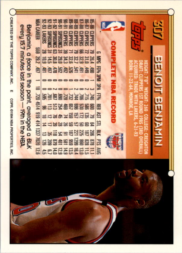 1993-94 Topps Gold Basketball Series Two (199-396) Singles - You Choose - Picture 205 of 366