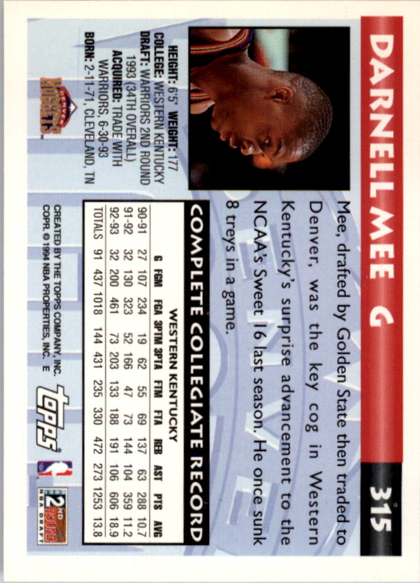 1993-94 Topps Gold Basketball Series Two (199-396) Singles - You Choose - Picture 219 of 366