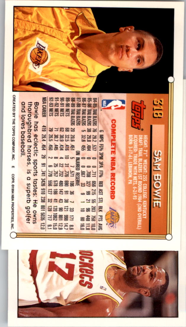 1993-94 Topps Gold Basketball Series Two (199-396) Singles - You Choose - Picture 223 of 366