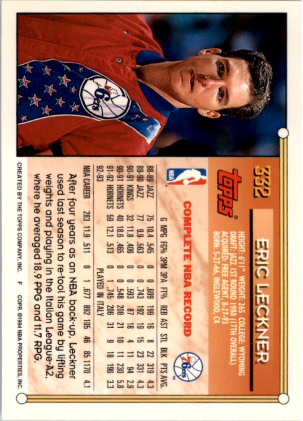 1993-94 Topps Gold Basketball Series Two (199-396) Singles - You Choose - Picture 249 of 366
