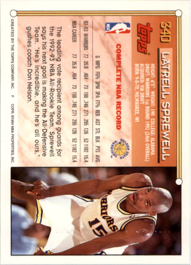 1993-94 Topps Gold Basketball Series Two (199-396) Singles - You Choose - Picture 263 of 366