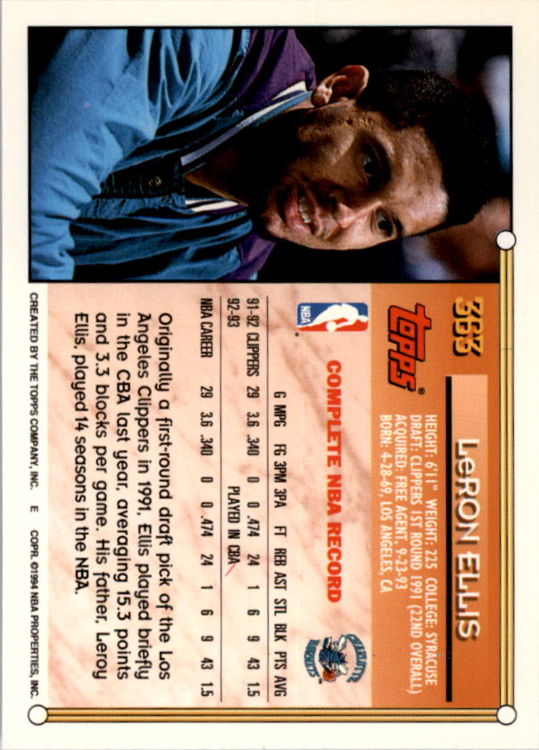 1993-94 Topps Gold Basketball Series Two (199-396) Singles - You Choose - Picture 309 of 366