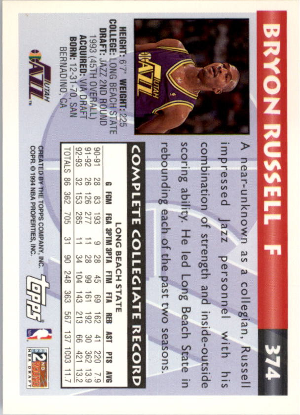 1993-94 Topps Gold Basketball Series Two (199-396) Singles - You Choose - Picture 329 of 366