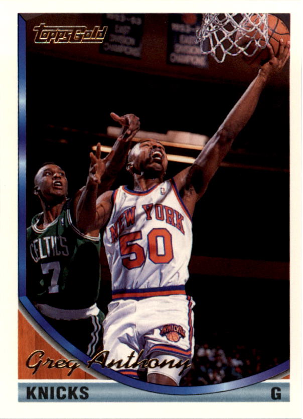 1993-94 Topps Gold New York Knicks Basketball Card #375G Greg Anthony | eBay