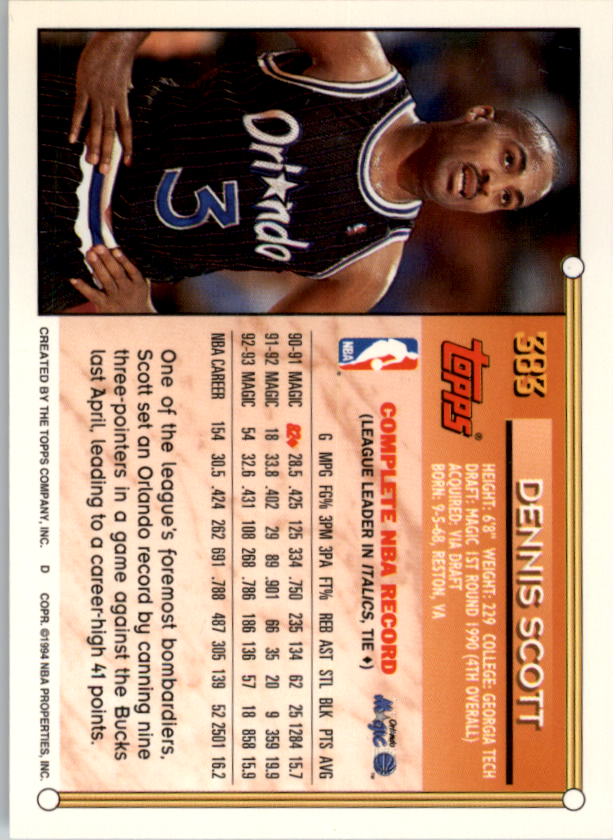 1993-94 Topps Gold Basketball Series Two (199-396) Singles - You Choose - Picture 347 of 366