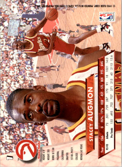 1993-94 Ultra #1 Stacey Augmon back image