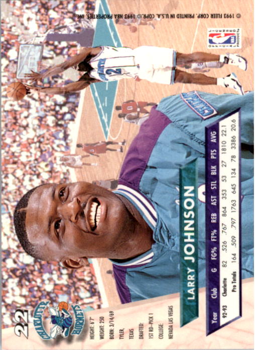 1993-94 Ultra #22 Larry Johnson back image
