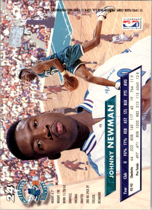 1993-94 Ultra #24 Johnny Newman back image
