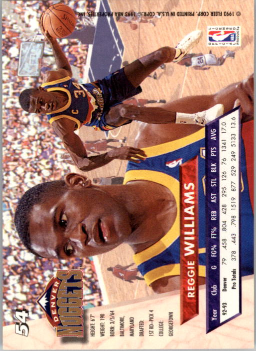 1993-94 Ultra #54 Reggie Williams back image