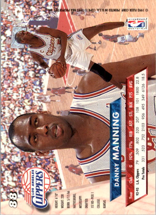 1993-94 Ultra #88 Danny Manning back image