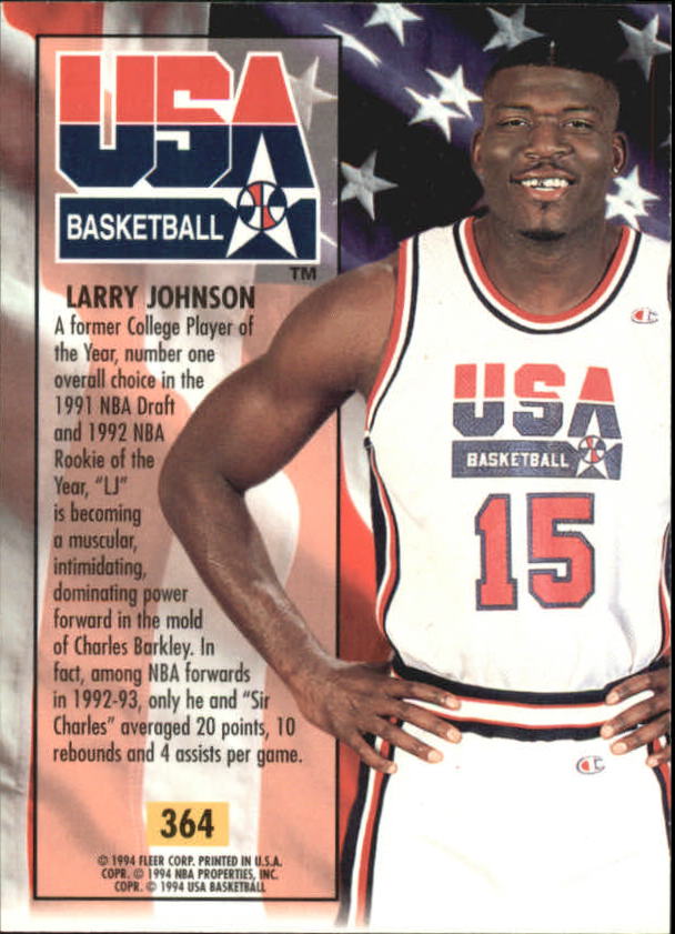 1993-94 Ultra #364 Larry Johnson USA back image