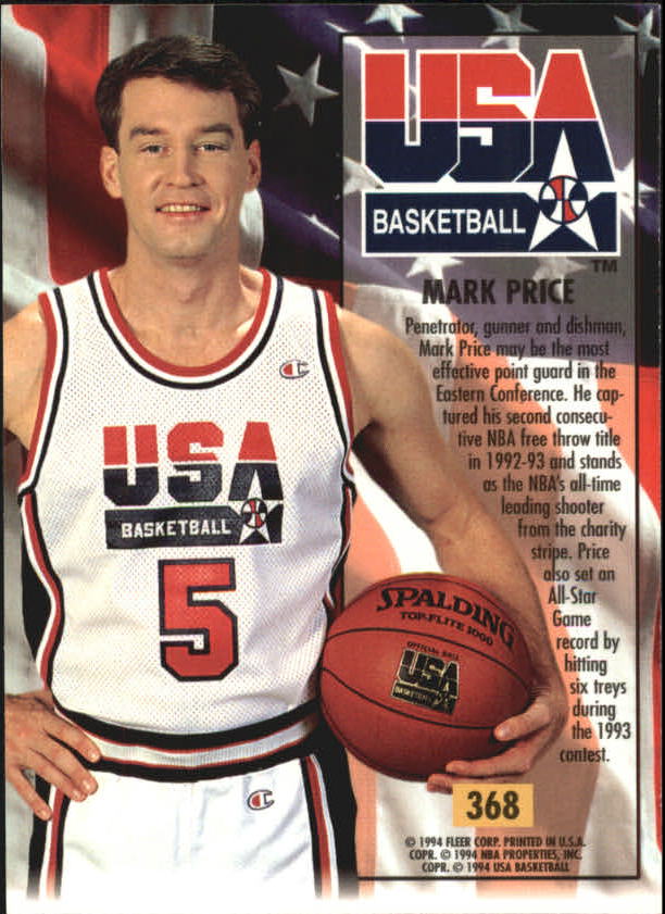 1993-94 Ultra #368 Mark Price USA back image