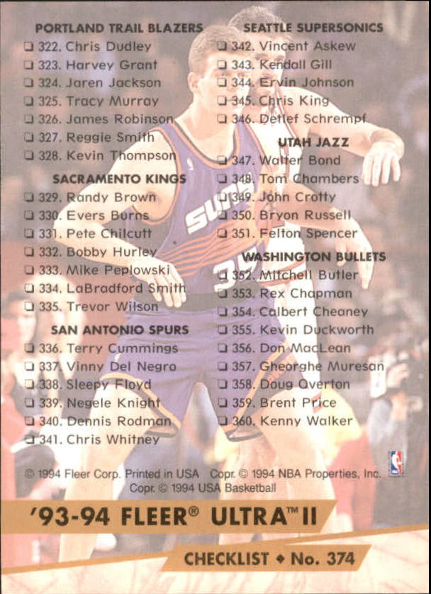 B5323- 1993-94 Ultra Basketball #s 251-375 +Inserts -You Pick- 15+ FREE US SHIP - Picture 245 of 320