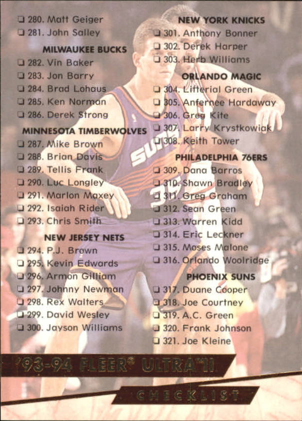 B5323- 1993-94 Ultra Basketball #s 251-375 +Inserts -You Pick- 15+ FREE US SHIP - Picture 244 of 320