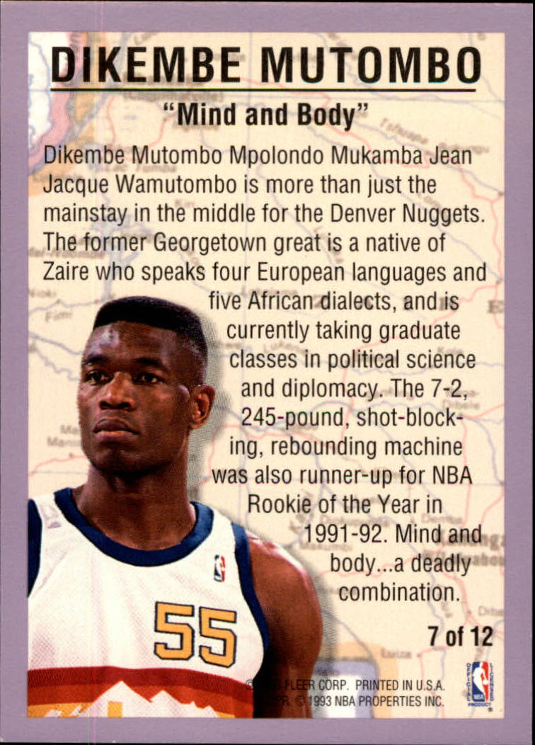1993-94 Fleer Internationals #7 Dikembe Mutombo back image