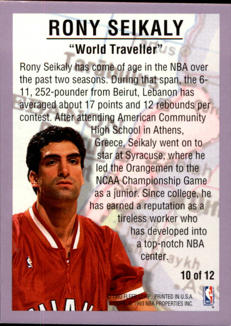 1993-94 Fleer Internationals #10 Rony Seikaly back image