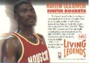 1993-94 Fleer Living Legends #5 Hakeem Olajuwon back image