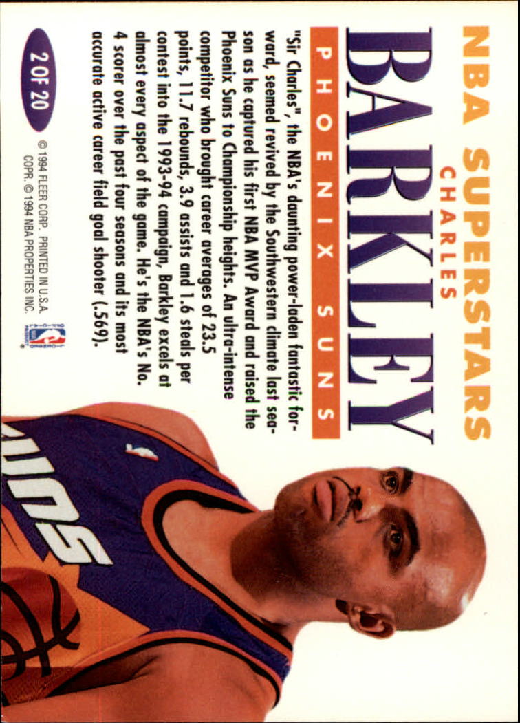 1993-94 Fleer NBA Superstars #2 Charles Barkley back image