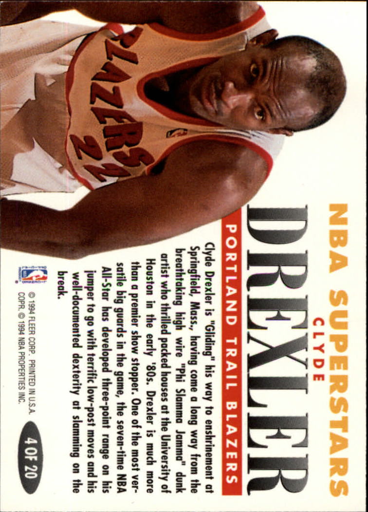 1993-94 Fleer Basketball NBA Superstars Insert Singles - You Choose