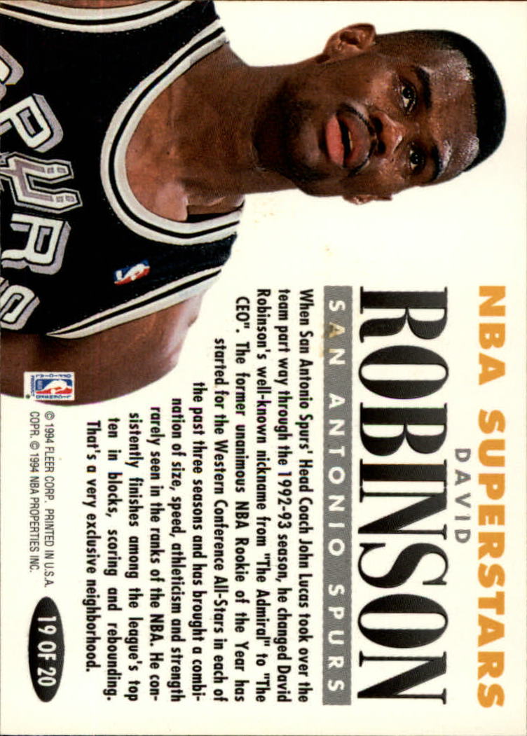 1993-94 Fleer Basketball NBA Superstars Insert Singles - You Choose