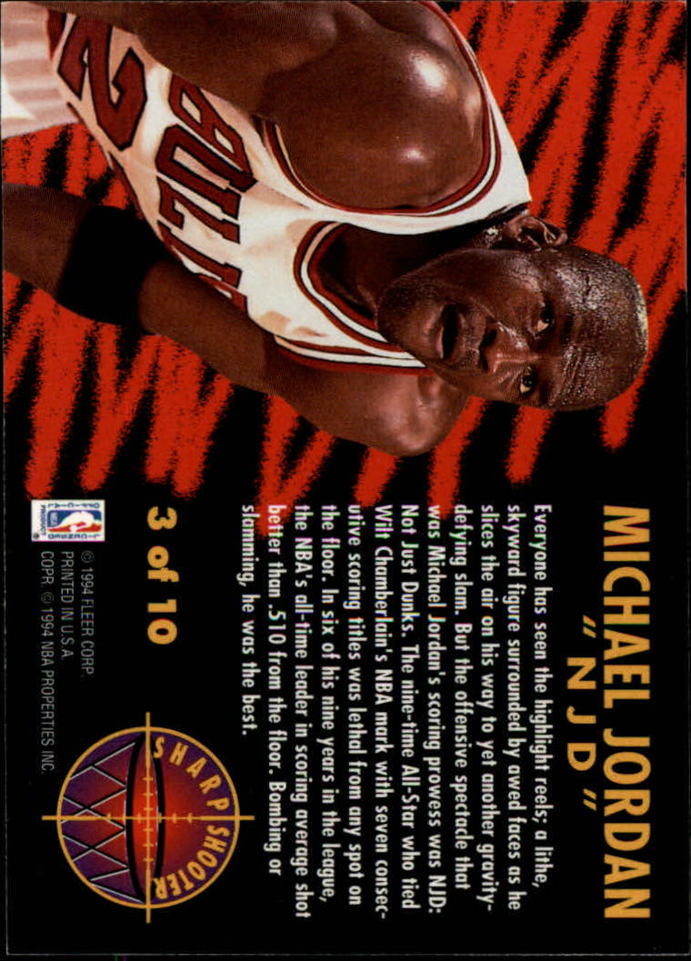 1993-94 Fleer Sharpshooters #3 Michael Jordan back image
