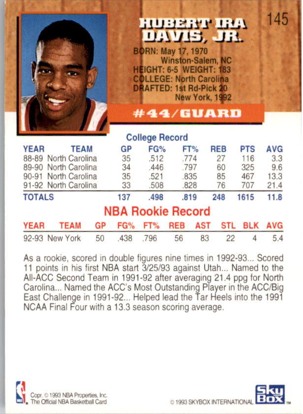 thumbnail 107  - 1993-94 Hoops Basketball (Pick From List 1-250)