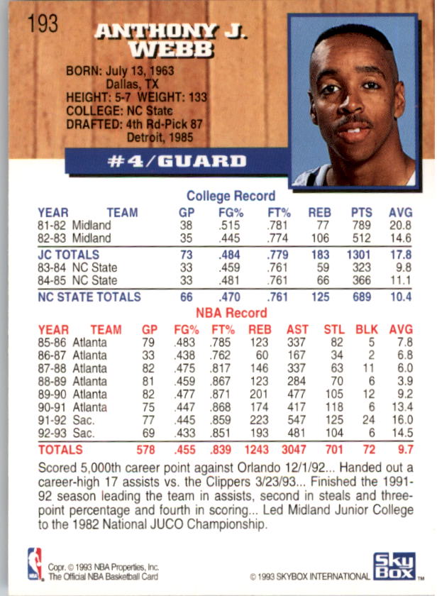 thumbnail 203  - 1993-94 Hoops Basketball (Pick From List 1-250)
