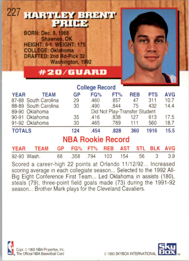 thumbnail 269  - 1993-94 Hoops Basketball (Pick From List 1-250)