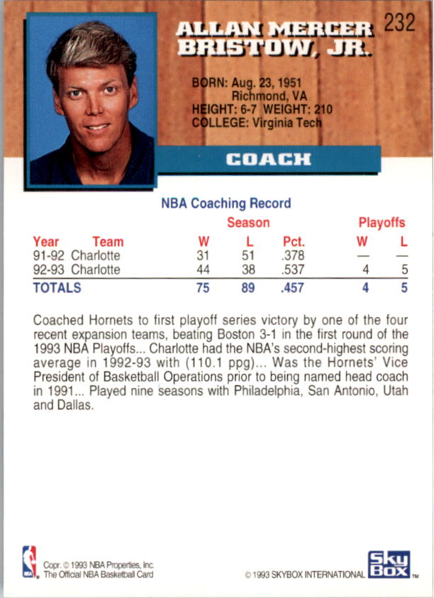 thumbnail 279  - 1993-94 Hoops Basketball (Pick From List 1-250)
