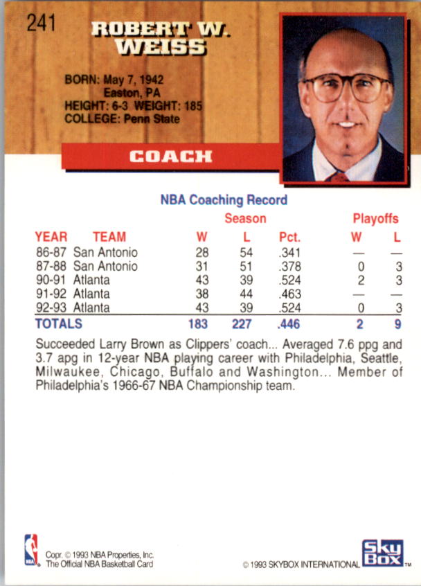 thumbnail 297  - 1993-94 Hoops Basketball (Pick From List 1-250)