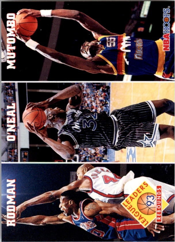 1993-94 Hoops #284 Dennis Rodman/Shaquille O'Neal/Dikembe Mutombo LL