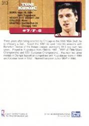 1993-94 Hoops #313 Toni Kukoc RC back image