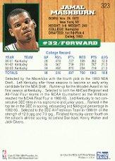 1993-94 Hoops #323 Jamal Mashburn RC back image