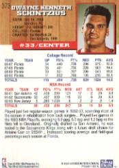 1993-94 Hoops #373 Dwayne Schintzius back image