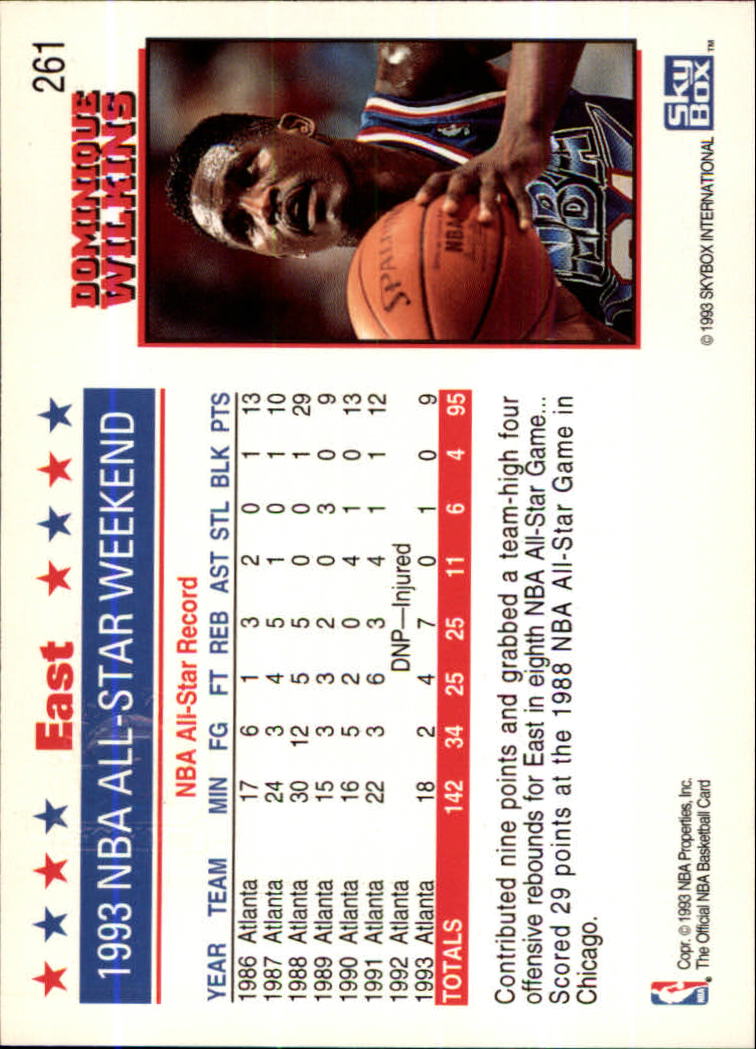 1993-94 Hoops Fifth Anniversary Gold #261 Dominique Wilkins AS back image