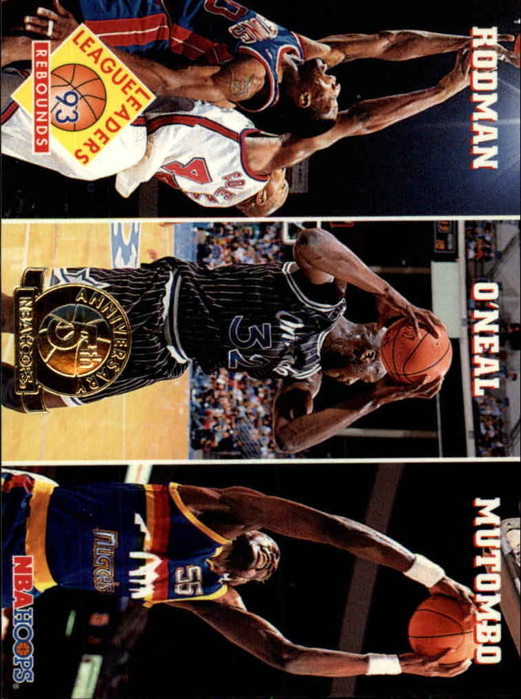 1993-94 Hoops Fifth Anniversary Gold #284 Rebounding/Dennis Rodman/Shaquille O'Neal/Dikembe Mutombo
