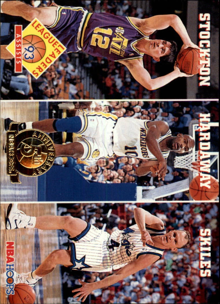 1993-94 Hoops Fifth Anniversary Gold #286 Assists/John Stockton/Tim Hardaway/Scott Skiles