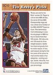 1993-94 Hoops Supreme Court #SC10 Scottie Pippen back image
