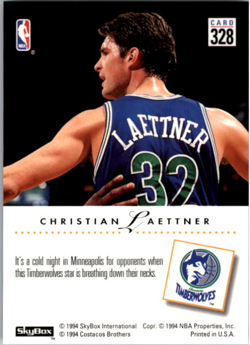 1993-94 SkyBox Premium #328 Christian Laettner PC back image
