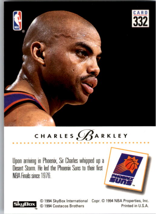 1993-94 SkyBox Premium #332 Charles Barkley PC back image