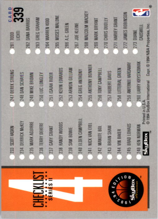 A9255- 1993-94 Skybox Premium Bk 251-341 +Inserts -You Pick- 15+ FREE US SHIP - Picture 179 of 222