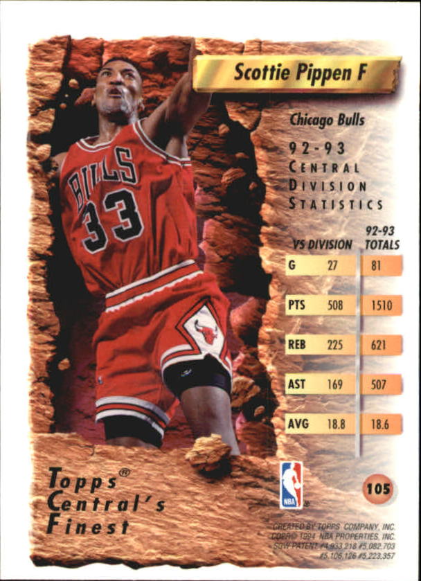 1993-94 Finest #105 Scottie Pippen CF back image