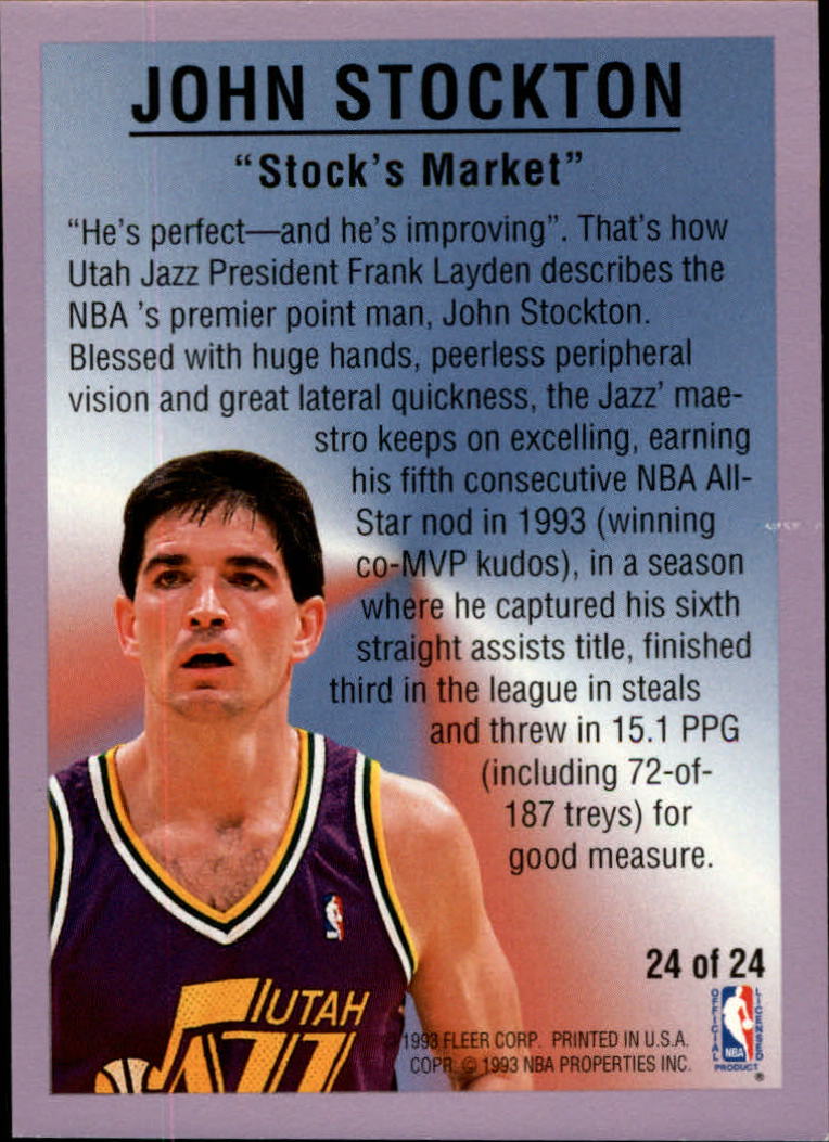 1993-94 Fleer All-Stars #24 John Stockton back image