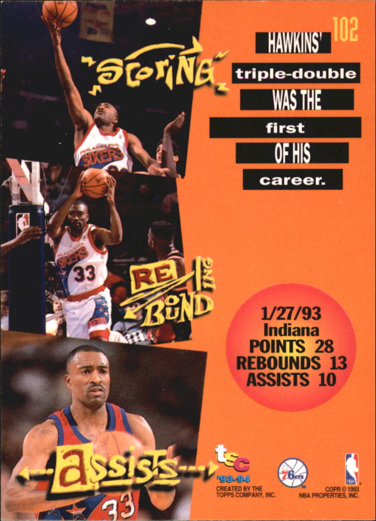 1993-94 Stadium Club Super Teams NBA Finals #102 Hersey Hawkins TD back image