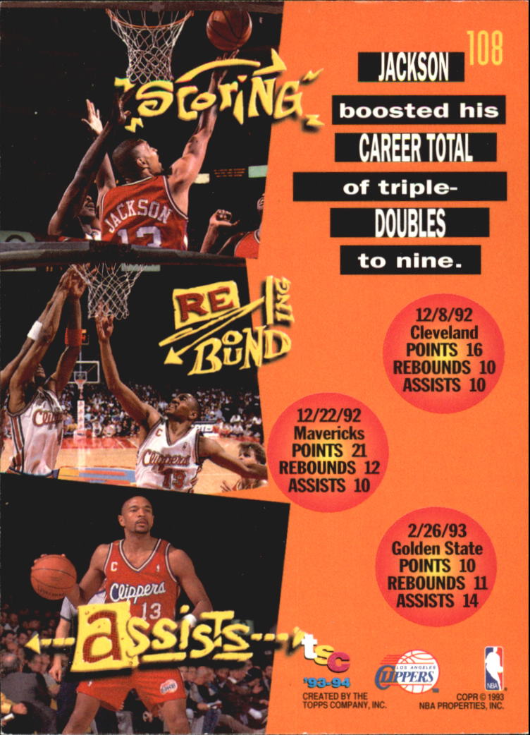 1993-94 Stadium Club Super Teams NBA Finals #108 Mark Jackson TD back image
