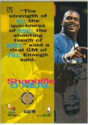1993-94 Stadium Club Super Teams NBA Finals #175 Shaquille O'Neal HC back image