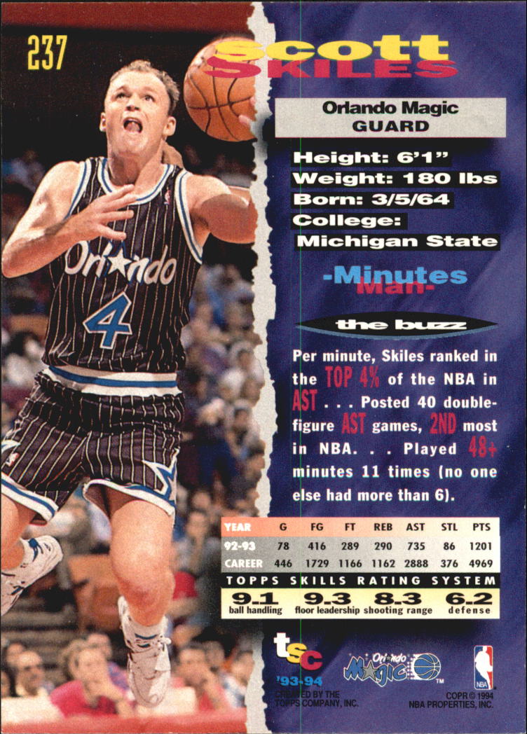 1993-94 Stadium Club Super Teams NBA Finals #237 Scott Skiles on