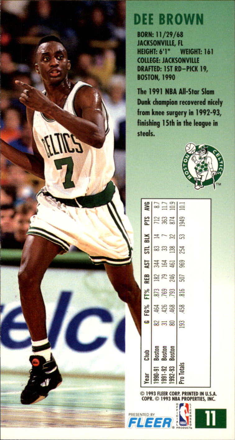 1993-94 Jam Session #11 Dee Brown back image