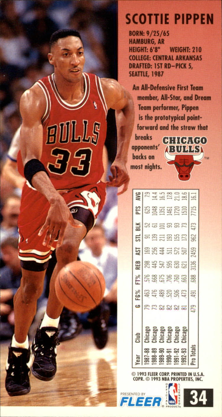 1993-94 Fleer NBA Jam Session - Scottie Pippen #34 for sale online