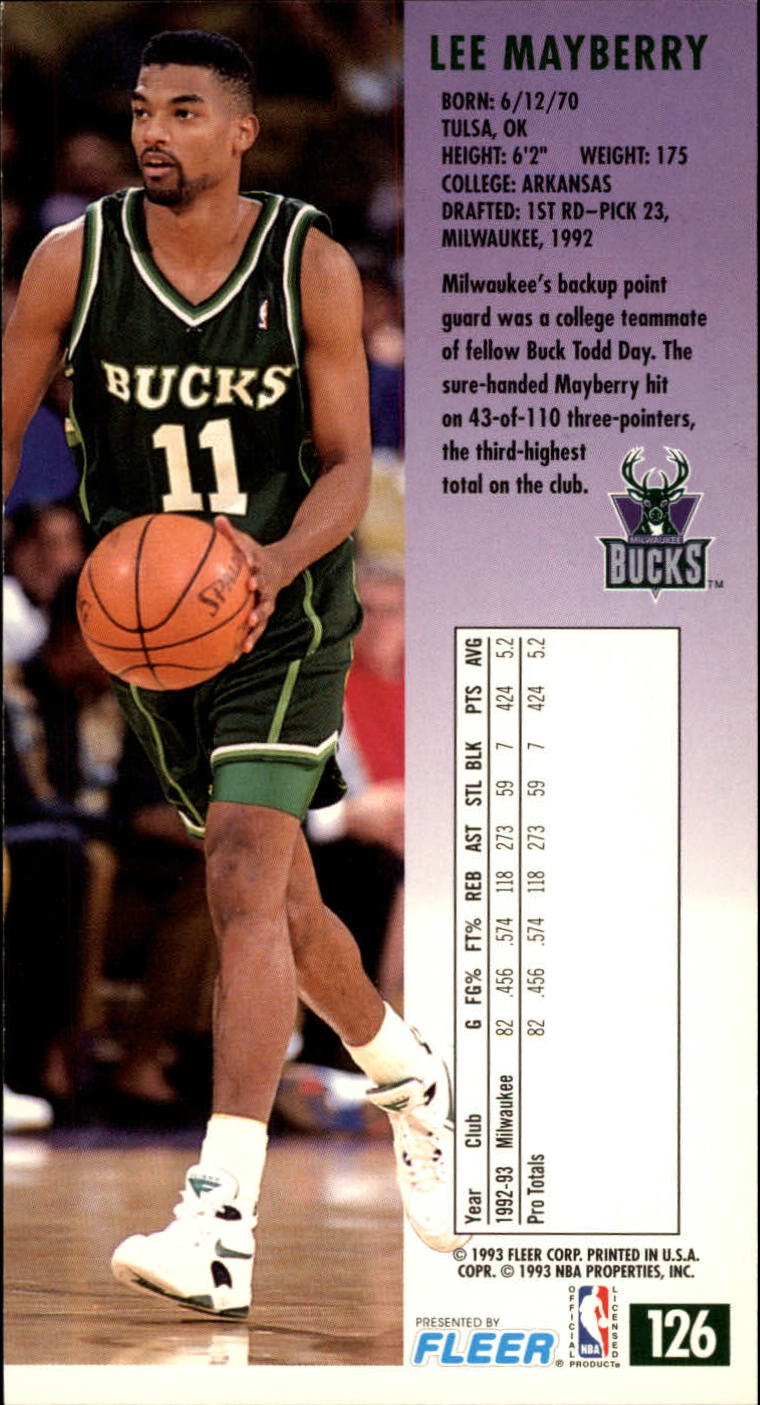 1993-94 Jam Session #126 Lee Mayberry back image